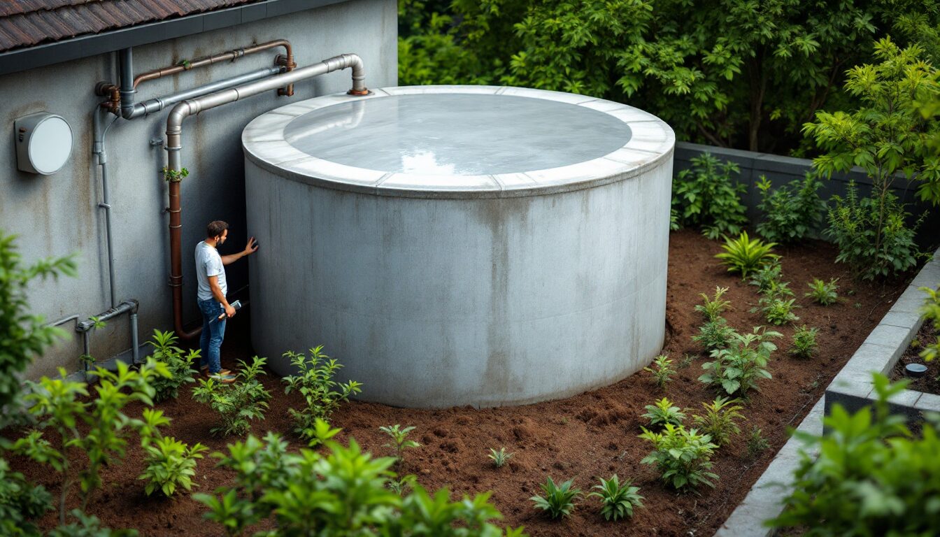 cuve récupération eau de pluie béton