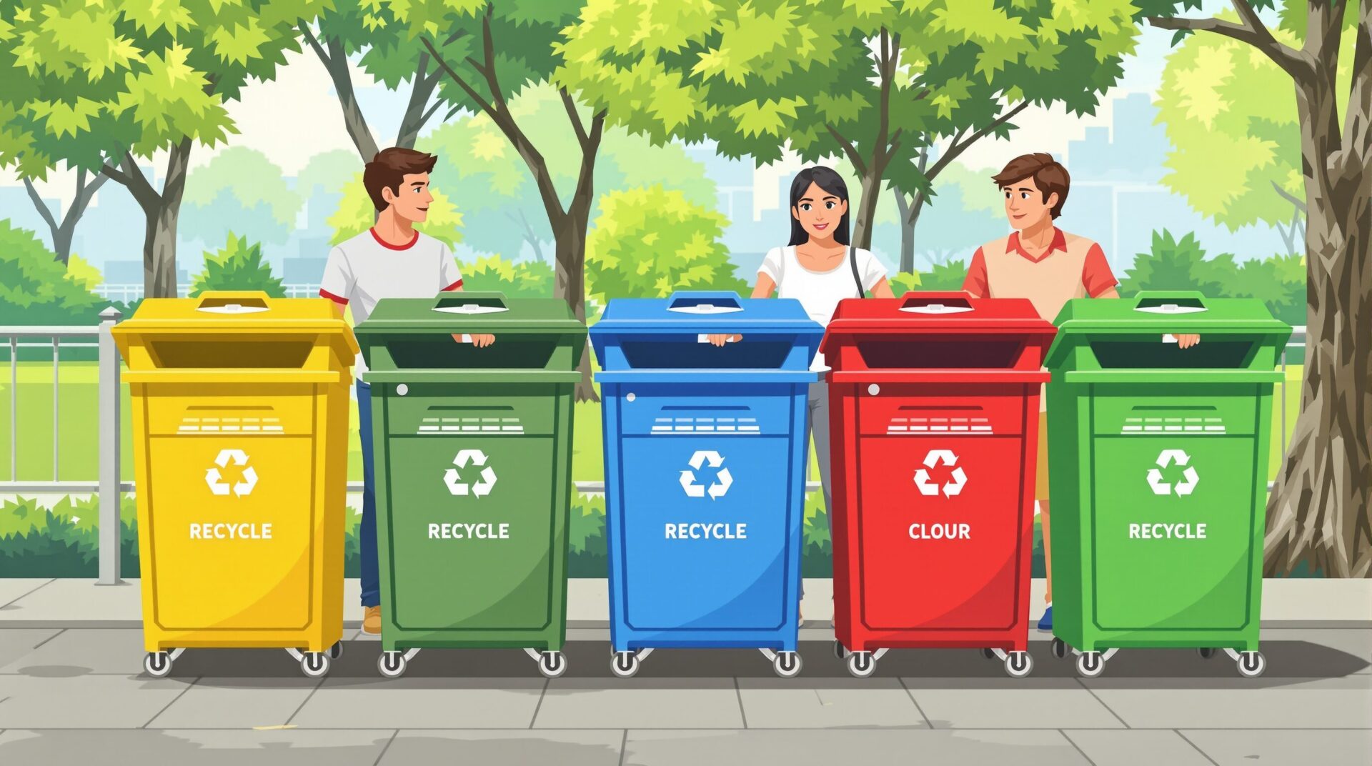 poubelle tri selectif couleur