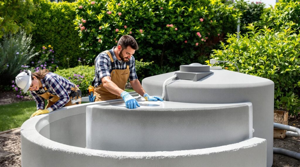 cuve récupération eau de pluie béton