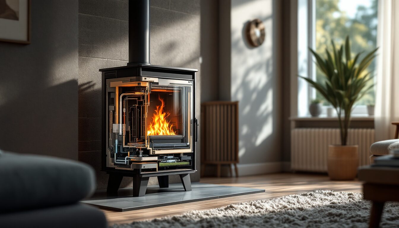 schema poele double combustion