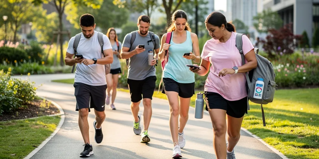 application pour la marche à pied