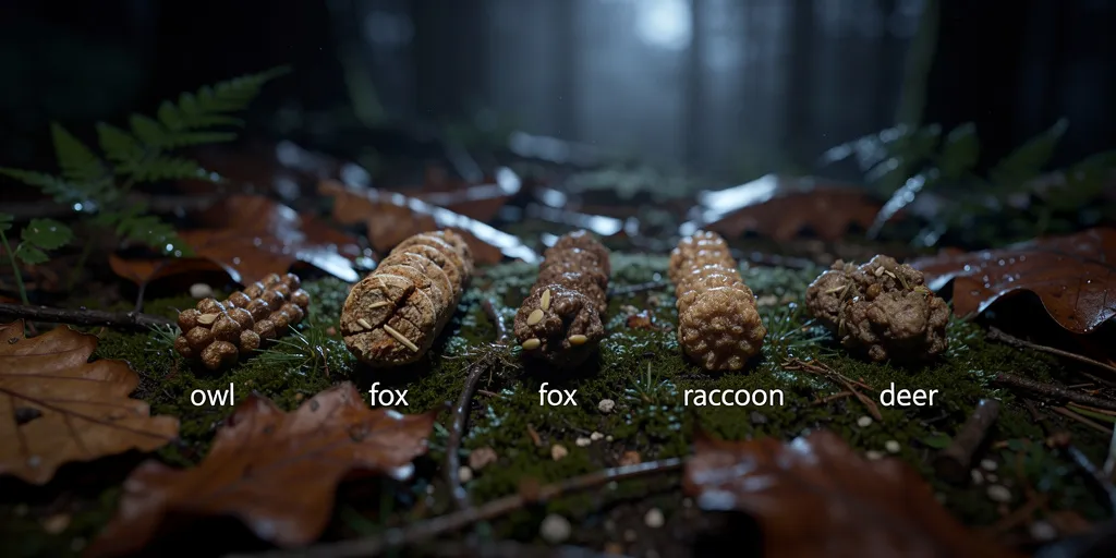 crottes d'animaux nocturnes