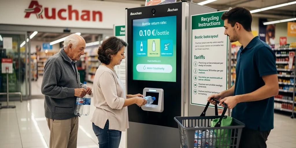 recyclage bouteille plastique tarif auchan