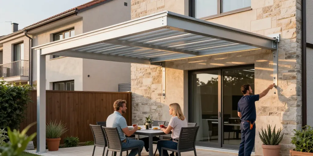 pergola bioclimatique sans poteau